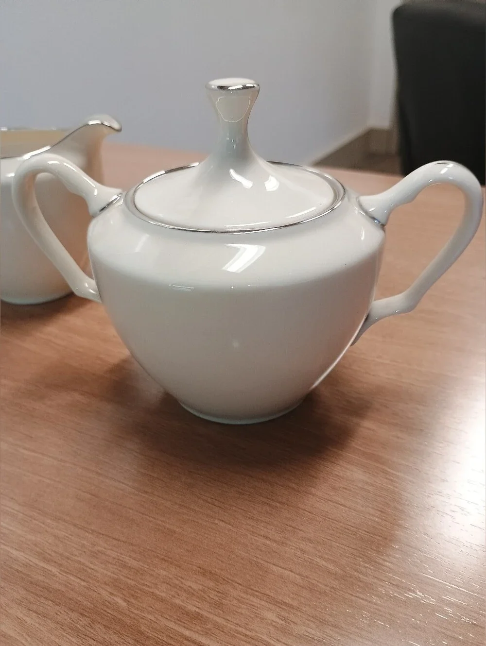 Vintage Lenox Montclair sugar dish and creamer platinum trim luxury classic